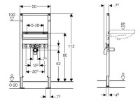 Duofix Geberit pro umyvadlo, pro stojánkovou armaturu, stavební výška 112 cm  111.430.00.1
